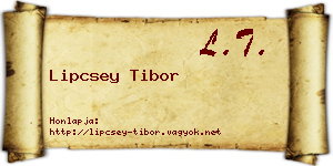 Lipcsey Tibor névjegykártya